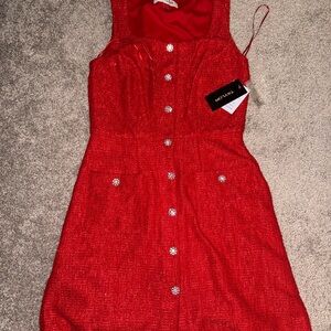 Taylor Red Textured Mini Dress